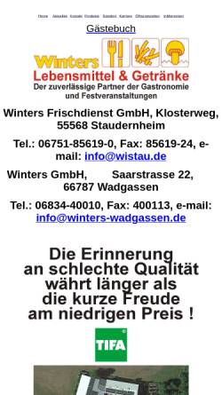 Vorschau der mobilen Webseite www.winters-frischdienst.de, Winters Frischdienst GmbH