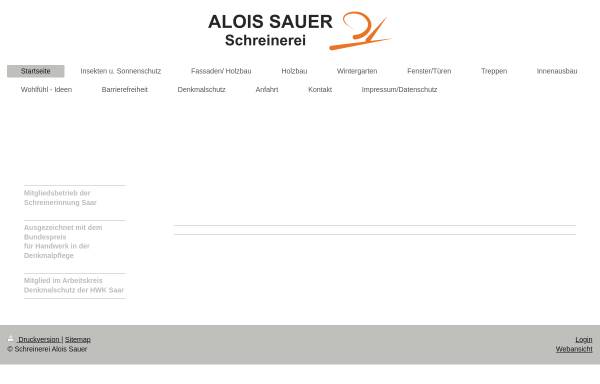 Vorschau von www.aloissauer.de, Schreinerei Alois Sauer Karl-Heinz Mertinitz Tischlermeister Dipl.Designer (FH) Konfeld
