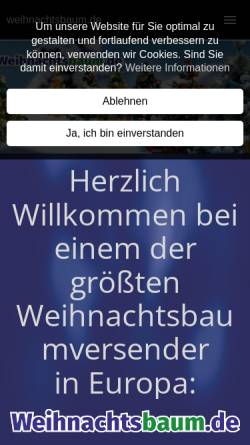 Vorschau der mobilen Webseite www.weihnachtsbaum.de, Weihnachtsbaum.de GmbH & Co KG