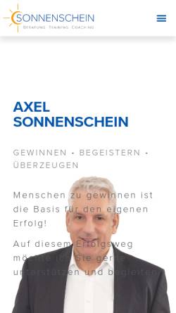 Vorschau der mobilen Webseite www.sonnenschein-training.de, Beratung Training Coaching Axel Sonnenschein