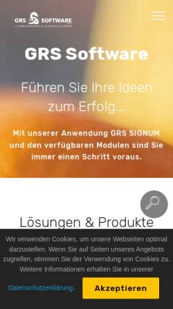 Vorschau der mobilen Webseite www.grs-software.de, GRS Software IT Anwendungen und Dienstleistungen