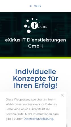 Vorschau der mobilen Webseite exirius-gmbh.de, EXirius IT Dienstleistungen GmbH