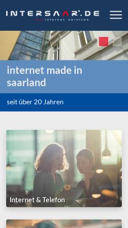 Vorschau der mobilen Webseite www.intersaar.de, Intersaar GmbH