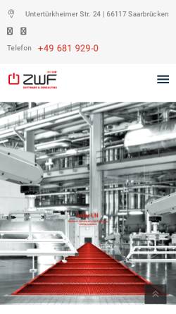 Vorschau der mobilen Webseite zwf.de, ZWF Software & Consulting GmbH
