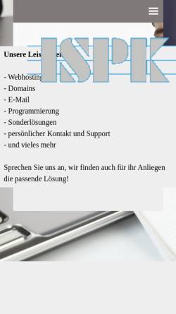 Vorschau der mobilen Webseite www.ispkohnen.net, ISPK Internet Service Provider Andreas Kohnen