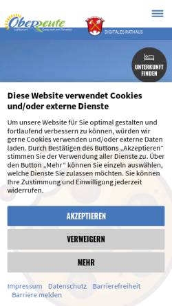 Vorschau der mobilen Webseite www.oberreute.de, Oberreute