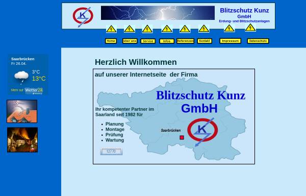 Vorschau von www.blitzschutz-kunz.de, Blitzschutz Kunz Brebach