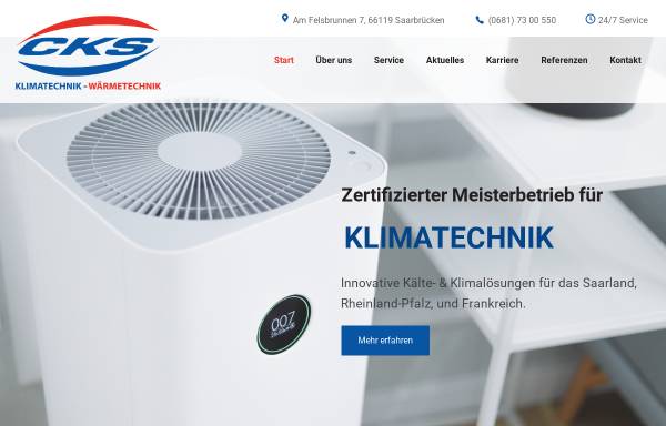 Vorschau von www.cks-clima.de, CKS Clima Kälte Service GmbH