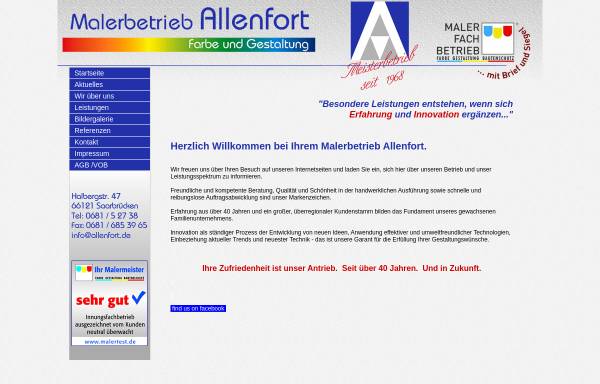 Vorschau von www.allenfort.de, Malerbetrieb Allenfort