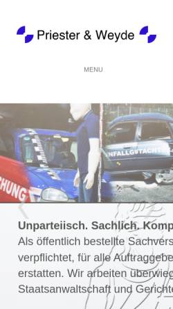 Vorschau der mobilen Webseite www.unfallgutachter.de, Priester und Weyde Ingenieur- und Kfz-Sachverständigenbüros