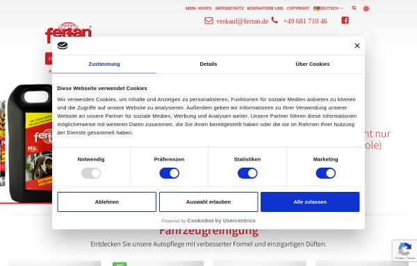 Vorschau von fertan.de, Fertan Korrosionsschutz Vertriebsgesellschaft mbH Burbach