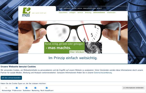 Vorschau von www.mas-sb.de, MAS Maschinen Anlagen Service Bellia und Stabla GmbH
