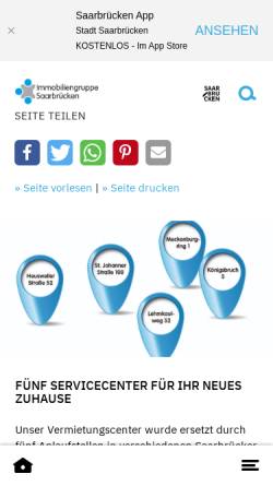Vorschau der mobilen Webseite www.ig-sb.de, IG Immobiliengruppe Saarbrücken