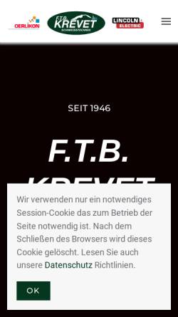 Vorschau der mobilen Webseite www.ftb-krevet.de, FTB Krevet GmbH