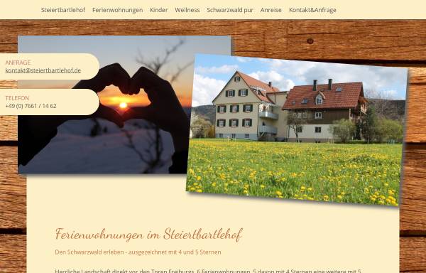 Vorschau von www.steiertbartlehof.de, Steiertbartlehof - Ferienwohnungen