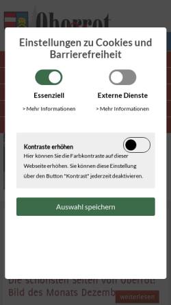Vorschau der mobilen Webseite www.oberrot.de, Oberrot