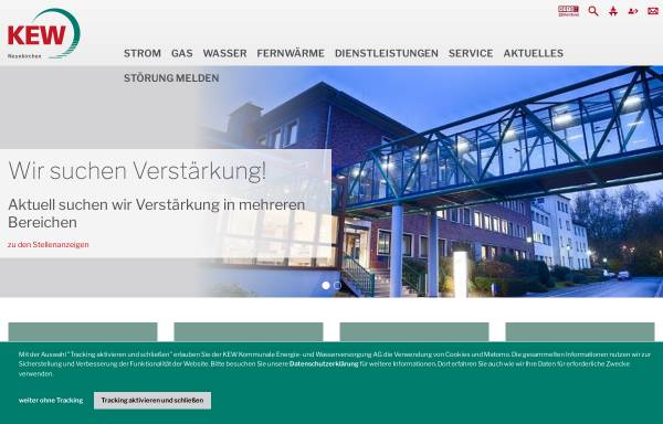 Vorschau von www.kew.de, KEW Kommunale Energie- und Wasserversorgung AG