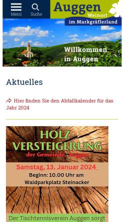 Vorschau der mobilen Webseite www.auggen.de, Gemeinde Auggen