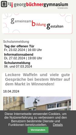 Vorschau der mobilen Webseite gbg-winnenden.de, Georg-Büchner-Gymnasium Winnenden