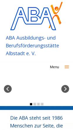 Vorschau der mobilen Webseite aba-albstadt.de, Ausbildungs- und Berufsförderungsstätte Albstadt e.V.
