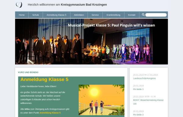 Vorschau von www.kgbk.de, Kreisgymnasium Bad Krozingen