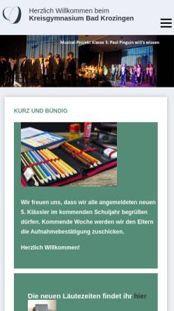 Vorschau der mobilen Webseite www.kgbk.de, Kreisgymnasium Bad Krozingen