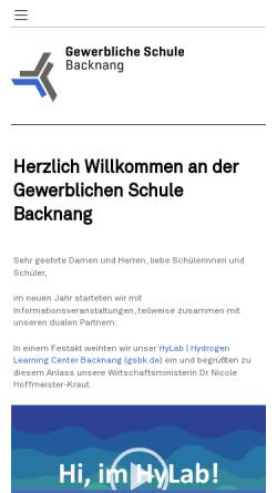 Vorschau der mobilen Webseite www.gs-bk.de, Gewerbliche Schule