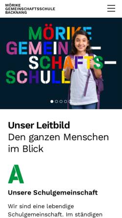 Vorschau der mobilen Webseite www.moerikeschule-backnang.de, Moerikeschule