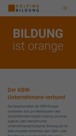 Vorschau der mobilen Webseite www.kolping-bildungswerk.de, Kolping-Bildungswerk Fellbach