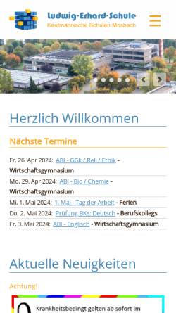 Vorschau der mobilen Webseite www.les-mosbach.de, Ludwig-Erhard-Schule (LES)