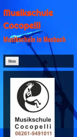 Vorschau der mobilen Webseite www.cocopelli.de, Musikschule Cocopelli