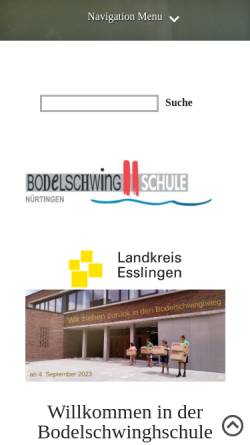 Vorschau der mobilen Webseite bodelschwingh-nt.de, Bodelschwinghschule Nürtingen