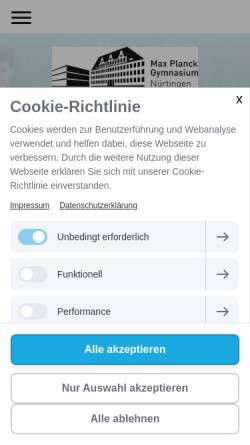 Vorschau der mobilen Webseite www.mpg-nuertingen.de, Max-Planck-Gymnasium