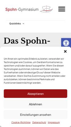 Vorschau der mobilen Webseite www.spohngymnasium.de, Spohn-Gymnasium Ravensburg