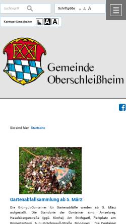 Vorschau der mobilen Webseite www.oberschleissheim.de, Gemeinde Oberschleißheim