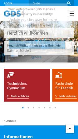 Vorschau der mobilen Webseite gds1.de, Gottlieb-Daimler-Schule I