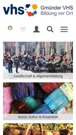 Vorschau der mobilen Webseite www.gmuender-vhs.de, Gmünder Volkshochschule