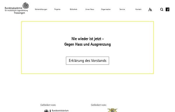 Vorschau von www.bundesakademie-trossingen.de, Bundesakademie für musikalische Jugendbildung