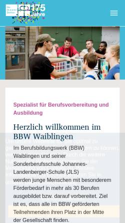 Vorschau der mobilen Webseite www.bbw-waiblingen.de, Berufsbildungswerk