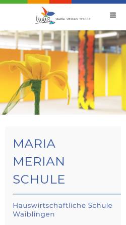 Vorschau der mobilen Webseite maria-merian-schule.de, Maria-Merian-Schule