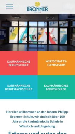 Vorschau der mobilen Webseite www.bronner-schule.de, Johann-Philipp-Bronner-Schule Wiesloch