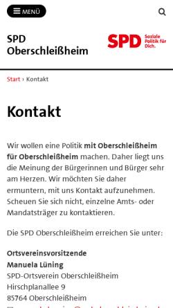 Vorschau der mobilen Webseite spd-oberschleissheim.de, SPD Oberschleißheim