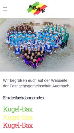 Vorschau der mobilen Webseite www.fgav.de, Fasnachtsgemeinschaft Auerbach e.V.