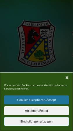 Vorschau der mobilen Webseite salathengste.de, Waiblinger Karnevalgesellschaft die Salathengste
