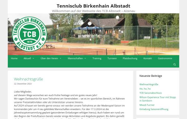Vorschau von www.tcb-albstadt.de, Tennisclub Birkenhain Albstadt e.V.