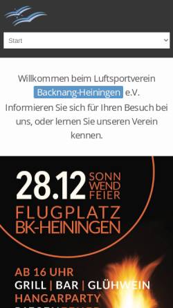 Vorschau der mobilen Webseite www.edsh.de, Segelflieger Winnenden-Heiningen e.V.