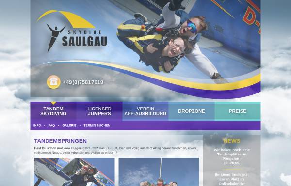 Vorschau von www.skydive-saulgau.de, Skydive Saulgau