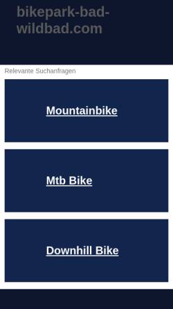Vorschau der mobilen Webseite www.bikepark-bad-wildbad.com, Bikepark Bad Wildbad