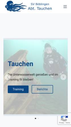 Vorschau der mobilen Webseite svb-tauchen.info, SV Böblingen - Abteilung Tauchen