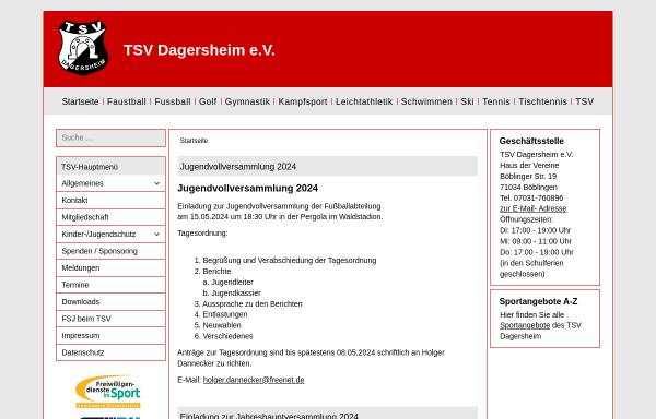 Vorschau von www.tsv-dagersheim.de, TSV Dagersheim